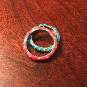 Stackable Sterling Silver and Enamel Rings